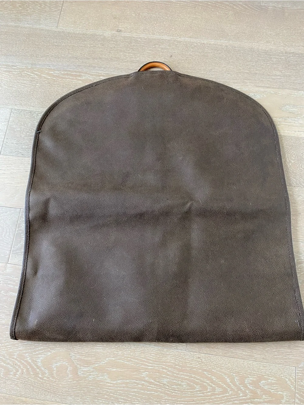 Jack Georges brown leather travel garment suit dress bag modern designer